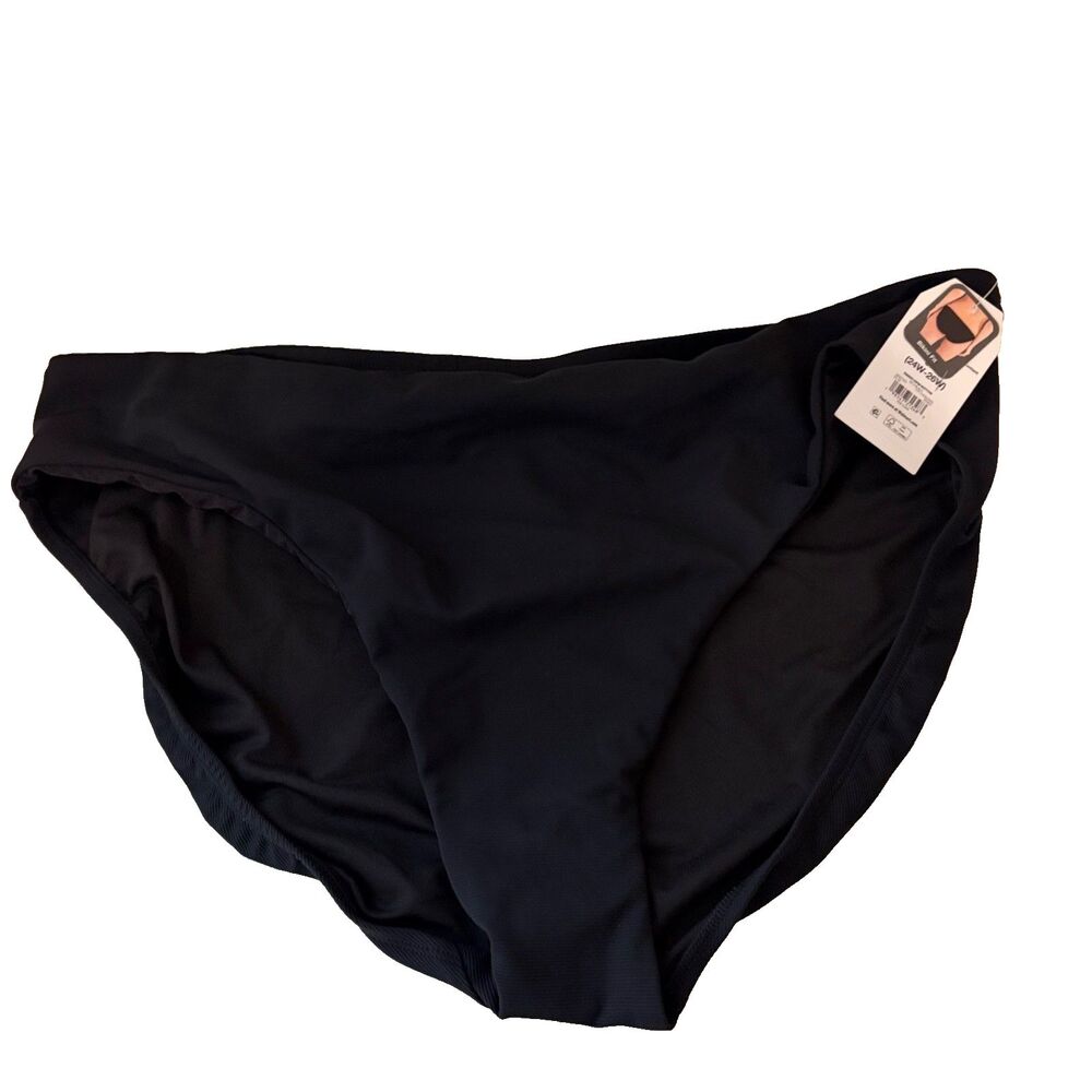 Time and Tru Swim Bottoms Women's 3X Black Bikini Fit Solid NWT